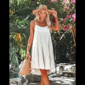 Vici matador cotton blend metallic woven baby doll dress